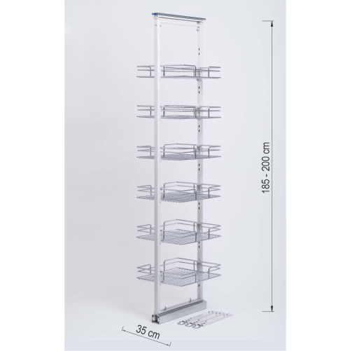 Τροφοθήκη Τηλεσκοπικό Μ 2043 για κουτί 35 cm με 6 καλάθια και ύψος 185-200 cm