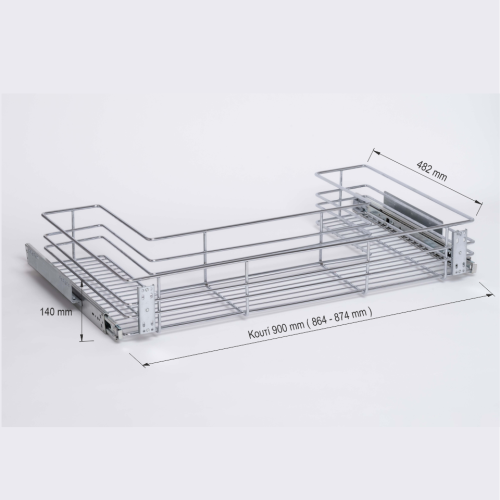 Συρμάτινο M 3216 Καλάθι Νεροχύτη Κουζίνας Τηλεσκοπικό 100% με φρένο για κουτί 90 cm