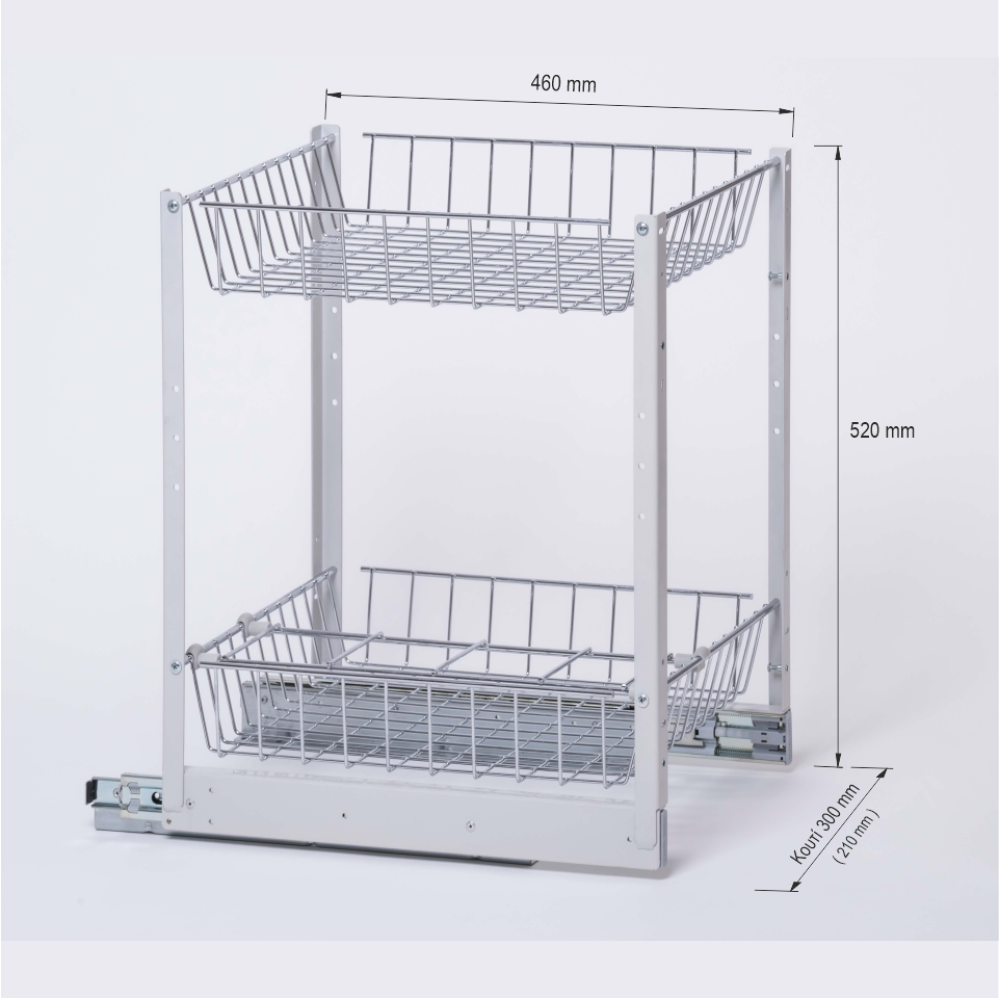 Βαγονέτο διώροφο με τηλεσκοπικό οδηγό για κουτί 30cm 