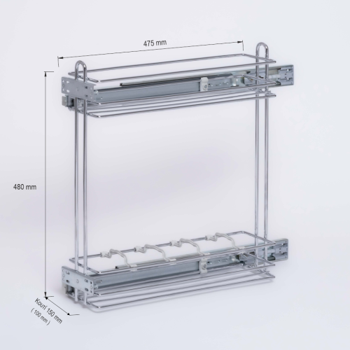 Μπουκαλοθήκη M 3155  Κουζίνας Τηλεσκοπικό 100% με φρένο για κουτί 15 cm