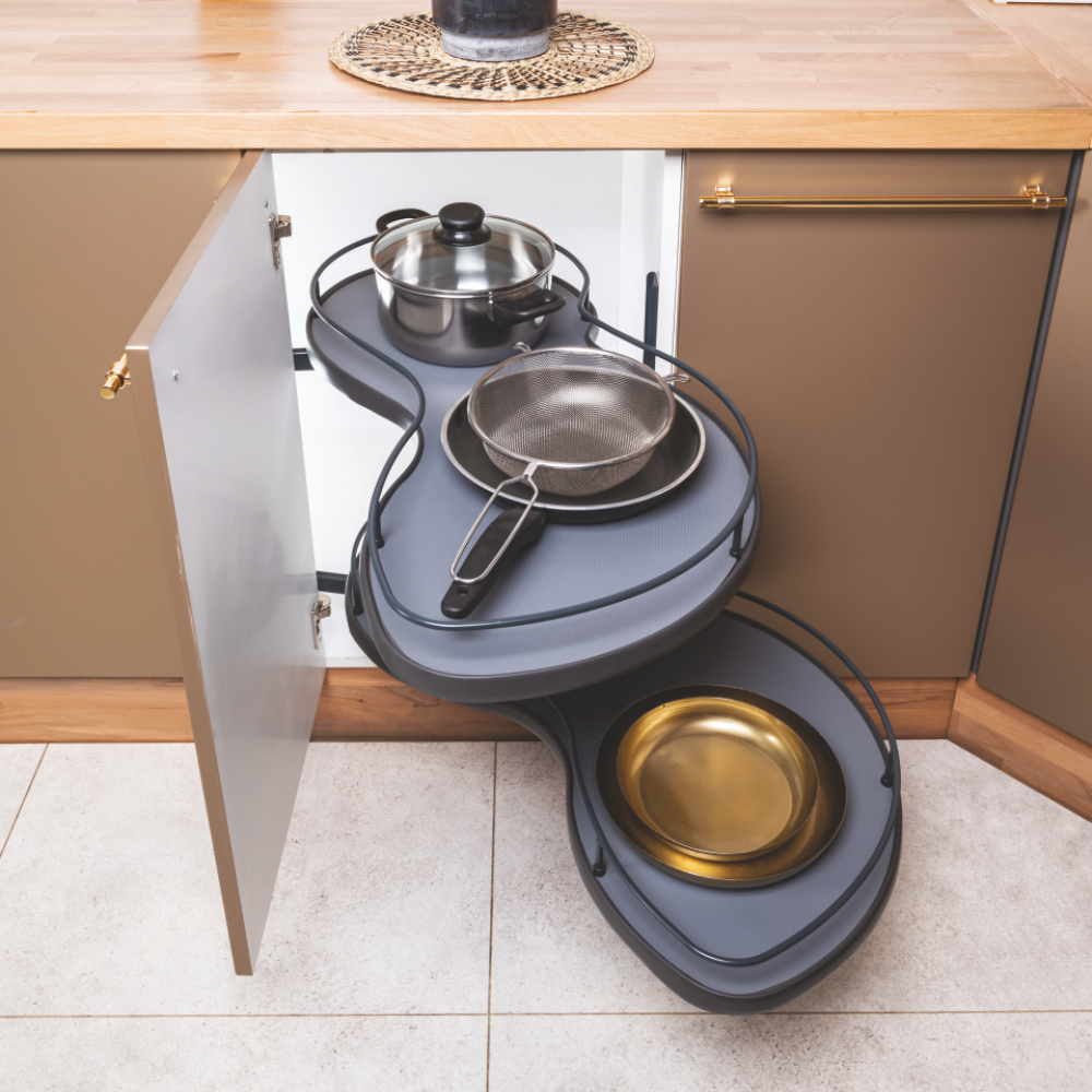 Μηχανισμός Φασόλι ''Elis''  M 5003-10 Κουζίνας δεξί άνοιγμα με φρένο και κουτί  45cm σε ανθρακί