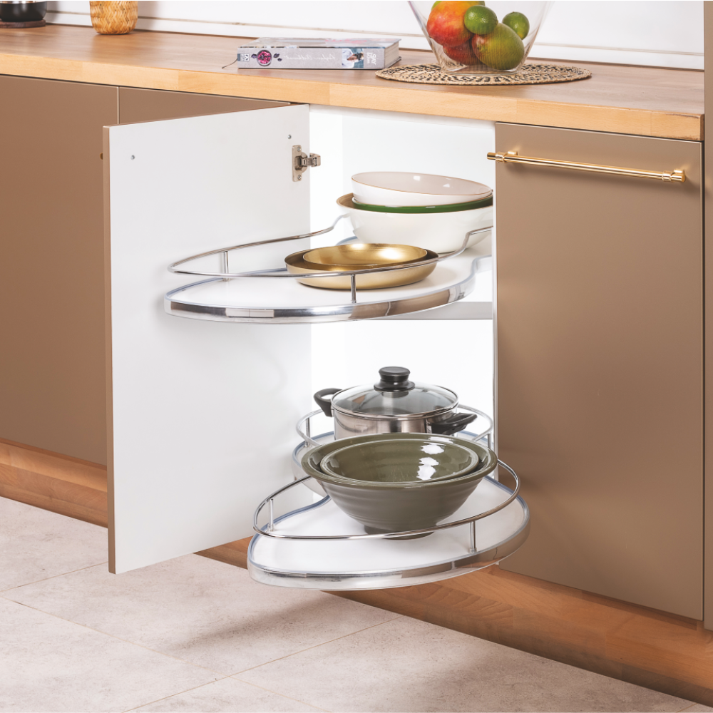 Μηχανισμός Φασόλι ''Elips''  M 5003 Κουζίνας δεξί άνοιγμα με φρένο και κουτί  45cm σε χρώμιο