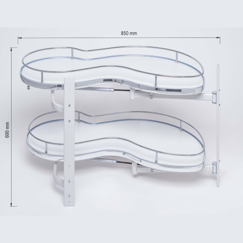 Μηχανισμός Φασόλι ''Elips''  M 5003 Κουζίνας δεξί άνοιγμα με φρένο και κουτί  45cm σε χρώμιο