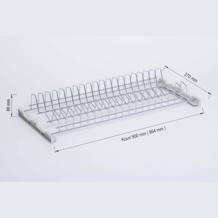 Πιατοθήκη κρεμαστή M 7004 Κουζίνας για κουτί 90 cm με στηρίγματα πλαστικά σε χρώμιο
