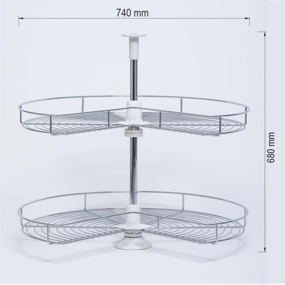 Περιστρεφόμενο Μ 4011 Καλάθι 3/4 με Κολώνα Φ 74 cm για πόρτα 32-32 cm και ύψος 68 cm