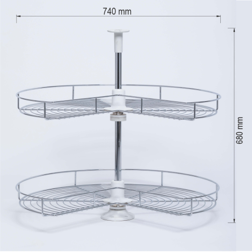 Περιστρεφόμενο Μ 4011 Καλάθι 3/4 με Κολώνα Φ 74 cm για πόρτα 32-32 cm και ύψος 68 cm