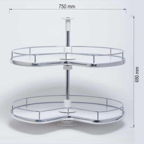 Μηχανισμός κουζίνας περιστρεφόμενος 3/4 για γωνιακό ντουλάπι με ξύλινο πάτο Φ74