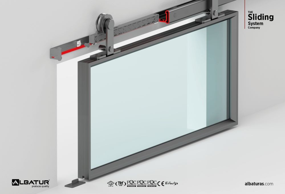 BarnDoor 8835  50 Kg - Μηχανισμός Συρόμενης Πόρτας Φρένο Διπλής Κατεύθυνσης Μαύρο
