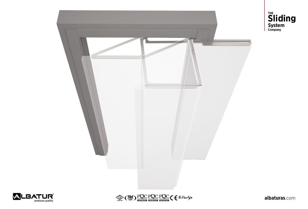 Domino180  1000 mm - Μηχανισμός Σπαστής Ανοιγμένης Πόρτας Αριστερή