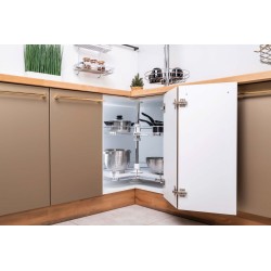 Μηχανισμός κουζίνας περιστρεφόμενος 3/4 για γωνιακό ντουλάπι με ξύλινο πάτο Φ74