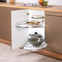 Μηχανισμός κουζίνας για τυφλό ντουλάπι φασόλι, κουτί 45cm σε χρώμιο, δεξί  άνοιγμα 