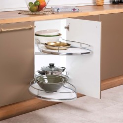 Μηχανισμός κουζίνας για τυφλό ντουλάπι φασόλι για κουτί 45cm σε χρώμιο για αριστερό άνοιγμα 