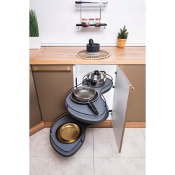 Μηχανισμός κουζίνας για τυφλό ντουλάπι φασόλι, κουτί 45cm σε ανθρακί, αριστερό άνοιγμα 