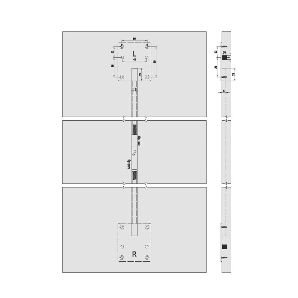 Ντίζα πόρτας μεταλλική ντουλάπας