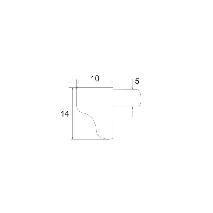 Στοπ ραφιών πλαστικό Φ5 λευκό