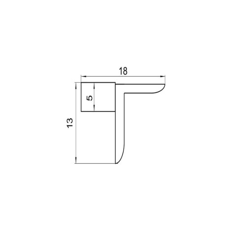 Στοπ ραφιών γωνία Φ5 Νίκελ