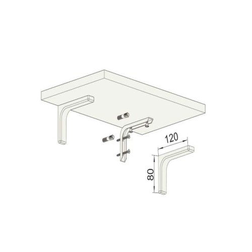 Στήριγμα ραφιού με πλαστικό κάλυμμα γκρί