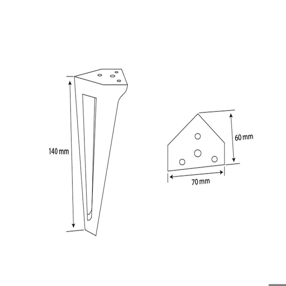 Πόδι επιπλου μεταλλικό μαύρο H=140mm