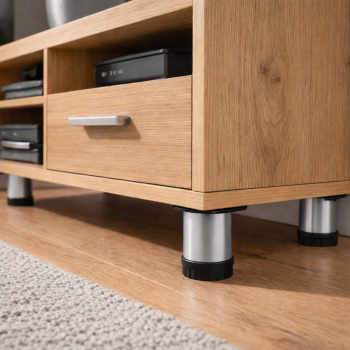 Πόδι επίπλου  Φ42mm, L=80 mm  Ματ Χρώμιο