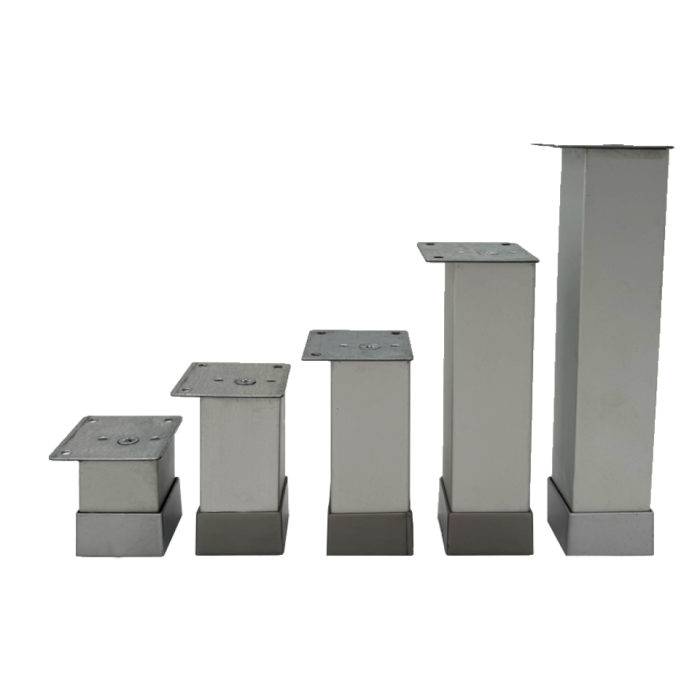 Πόδι επίπλου  40X40mm, h= 100-120mm   Ματ Χρώμιο