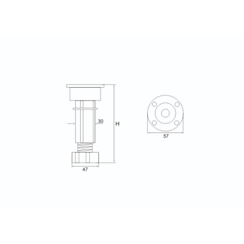 Πλαστικό πόδι κουζίνας H=100mm λευκό
