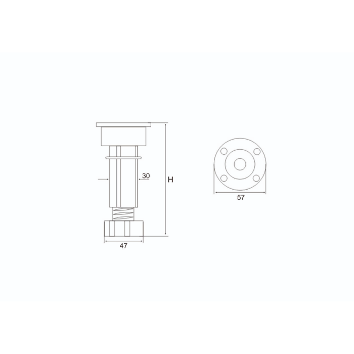Πλαστικό πόδι κουζίνας H=100mm λευκό