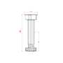 Πλαστικό πόδι ερμαρίου (μπάζα) H=150-170mm