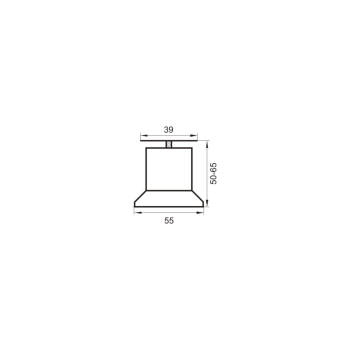 Πόδι ρεγουλατόρος Η=50-65 μαύρο