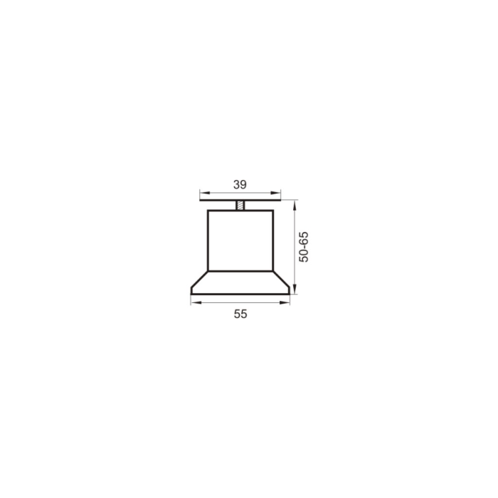 Πόδι ρεγουλατόρος Η=50-65 μαύρο