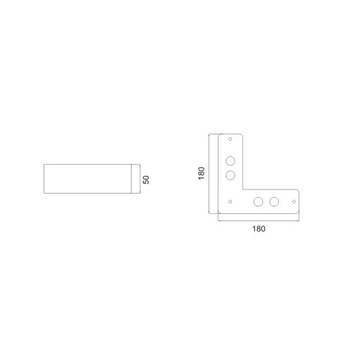 Πόδι επίπλου πλαστική πλαστική 180x180x50mm