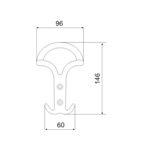 Κρεμάστρα τοίχου 800 ματ χρώμιο