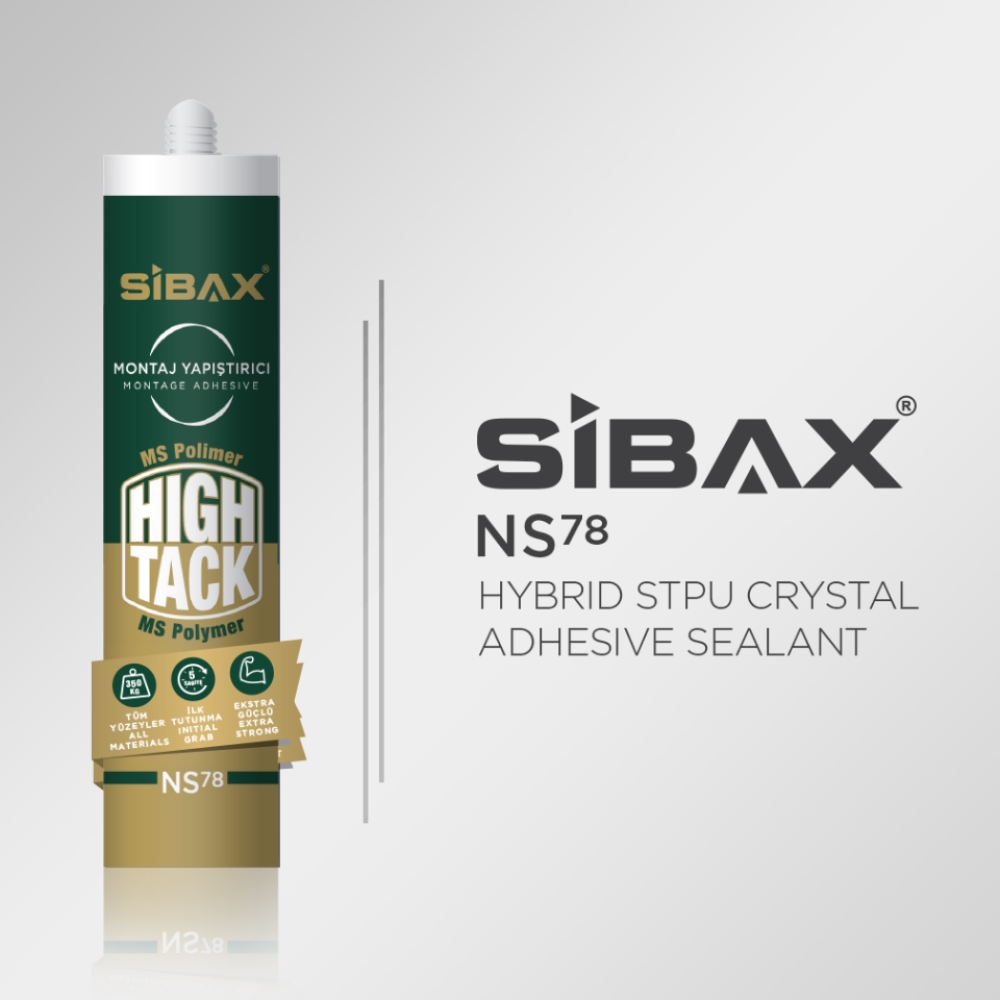 NS78 Υβριδική κόλλα λευκή HIGH-TACK SIBAX 280ML
