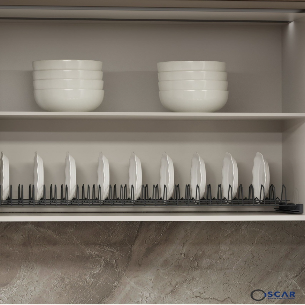 Πιατοθήκη κρεμαστή M 7005-10 Κουζίνας για κουτί 100 cm με στηρίγματα πλαστικά σε ανθρακί