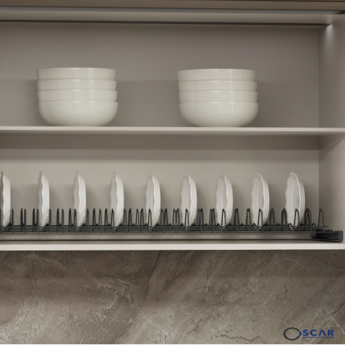 Πιατοθήκη κρεμαστή M 7003-10 Κουζίνας για κουτί 80 cm με στηρίγματα πλαστικά σε ανθρακί