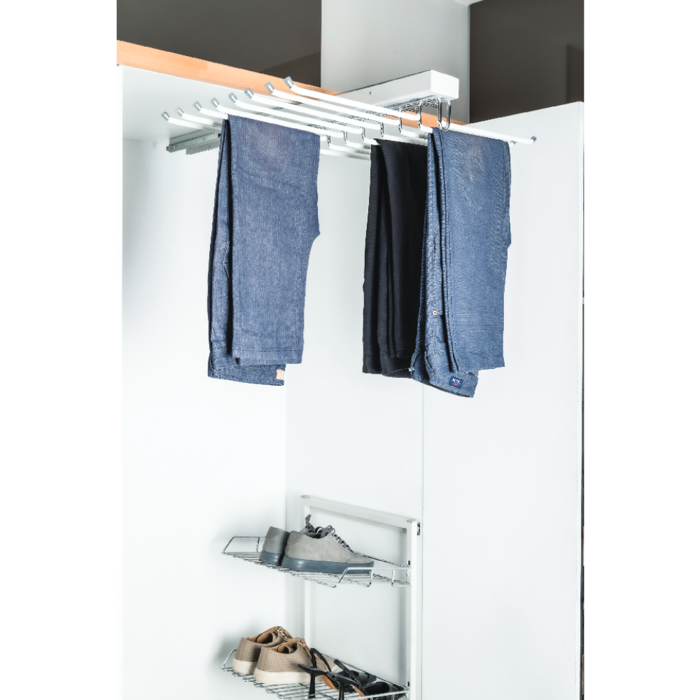 Παντελονοθήκη συρόμενη οροφής διπλή M9016 χρώμιο