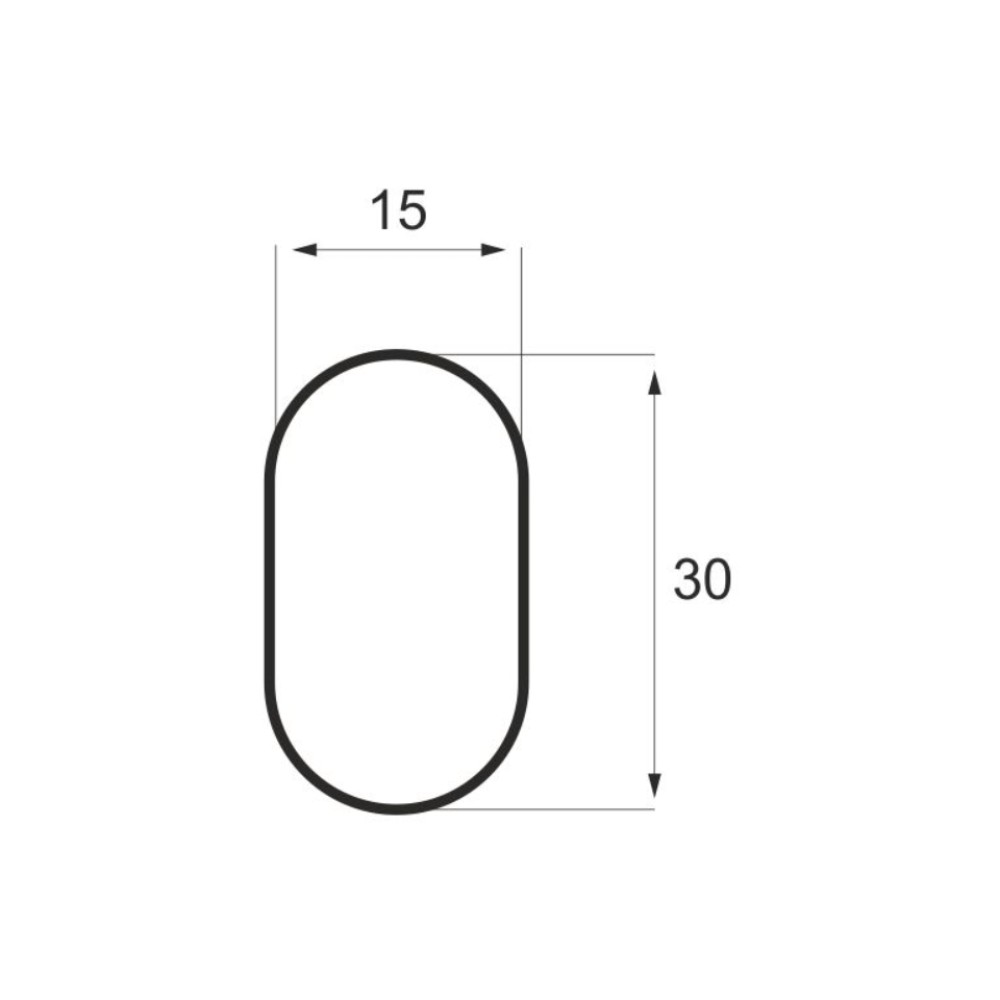 Σωλήνα ντουλάπας οβάλ,  L=3000mm χρώμιο