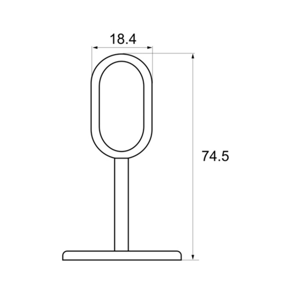 Στήριγμα σωλήνας νησίδας μεσαίο οβάλ χρώμιο