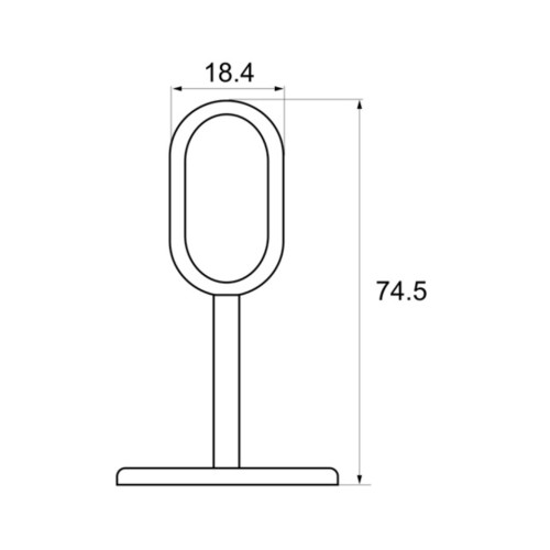 Στήριγμα σωλήνας νησίδας μεσαίο οβάλ χρώμιο