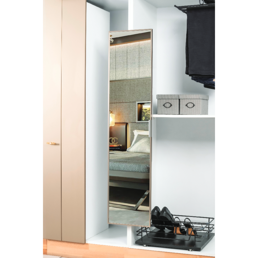 Συρόμενος καθρέφτης ντουλάπας M9002-20 Μαύρο