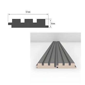 Διακοσμητικό πάνελ τοίχου MDF λευκό 18x121x2800мм