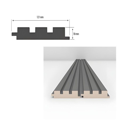 Διακοσμητικό πάνελ τοίχου MDF λευκό 18x121x2800мм