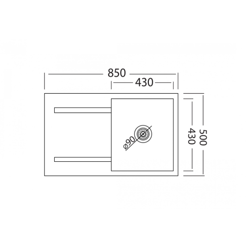Νεροχύτης γρανίτης μαύρο Granite Sink 85x50 GLGE 86