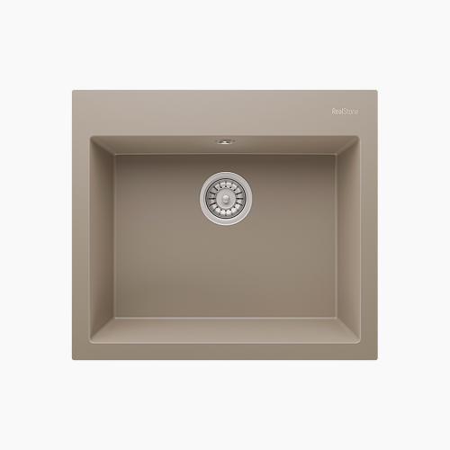 Νεροχύτης Κουζίνας Quartz Realstone 600x530x210mm Didyma Cappuccino