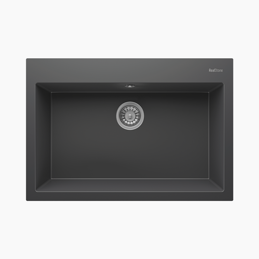 Νεροχύτης Κουζίνας Quartz Realstone 770x530x220mm Didyma Anthracite