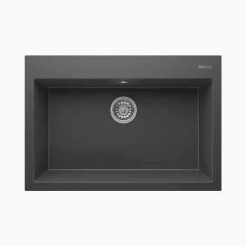 Νεροχύτης Κουζίνας Quartz Realstone 770x530x220mm Didyma Anthracite