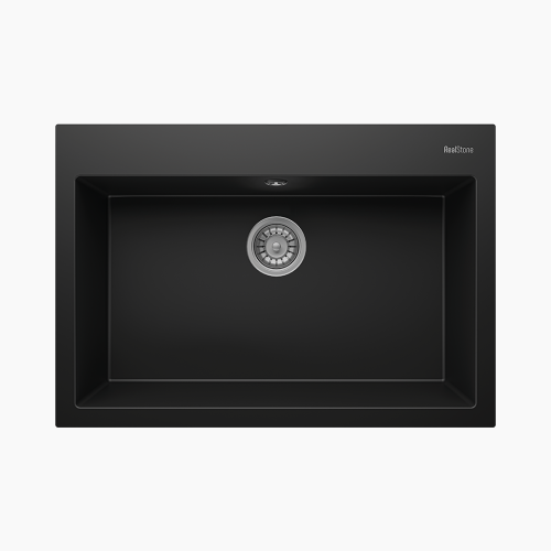 Νεροχύτης Κουζίνας Quartz Realstone 770x530x220mm Didyma Black