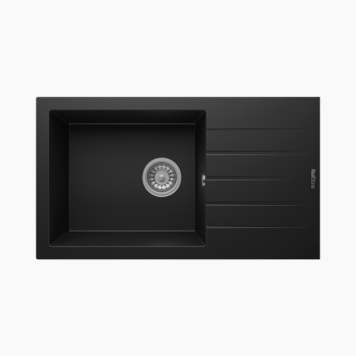 Νεροχύτης Κουζίνας Quartz Realstone 760x435x210mm Assos XL Black