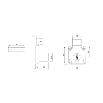 Κλειδαριά ασφαλείας επίπλου 20mm