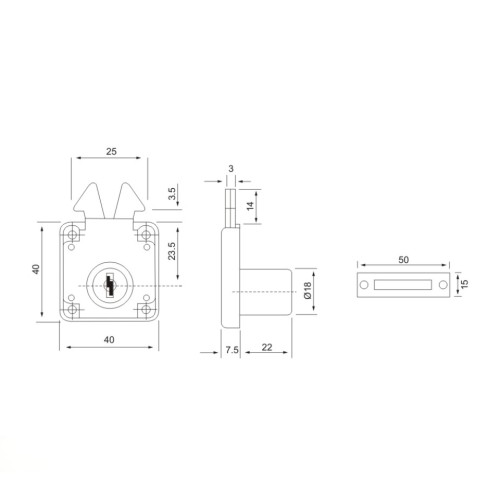 Κλειδαριά ROLL-TOP αυτόματη  Νίκελ