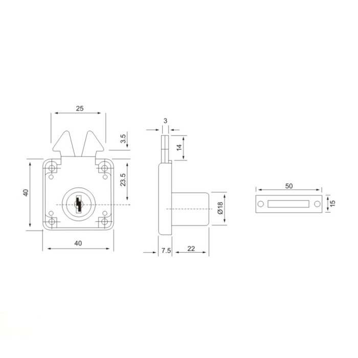 Κλειδαριά ROLL-TOP αυτόματη  Νίκελ